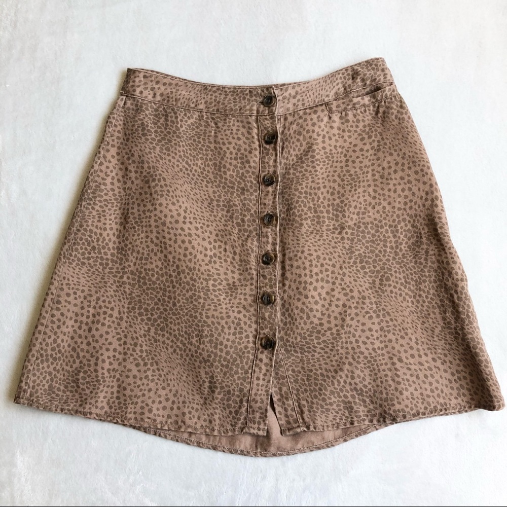 RAILS Animal Print Button Front Skirt